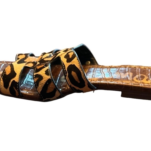Sam Edelman Women’s Bryna Slide Animal Print Cut Out Leather Sandals - Picture 5 of 8